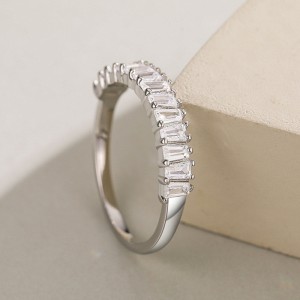 925 Sterling Silver Geometric Baguette Zircon Ring 70100566 925 Sterling Silver Geometric Baguette Zircon Ring 70100566