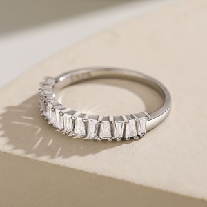 925 Sterling Silver Geometric Baguette Zircon Ring 70100566 925 Sterling Silver Geometric Baguette Zircon Ring 70100566