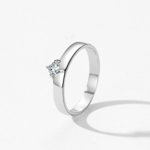 925 Sterling Silver Square Star Zircon Solitaire Ring 70100568 925 Sterling Silver Square Star Zircon Solitaire Ring 70100568