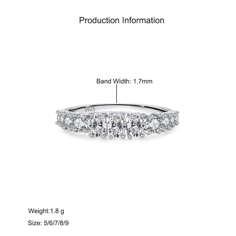 925 Sterling Silver Multi-Zircon Stacking Ring 70100569 - image2