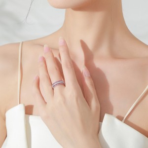 925 Sterling Silver Triple Row Zircon Ring 70100572 925 Sterling Silver Triple Row Zircon Ring 70100572