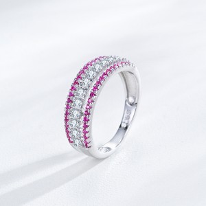 925 Sterling Silver Triple Row Zircon Ring 70100572 925 Sterling Silver Triple Row Zircon Ring 70100572