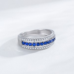 925 Sterling Silver Triple Row Zircon Ring 70100572 925 Sterling Silver Triple Row Zircon Ring 70100572
