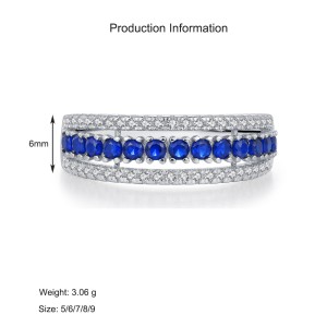 925 Sterling Silver Triple Row Zircon Ring 70100572 925 Sterling Silver Triple Row Zircon Ring 70100572