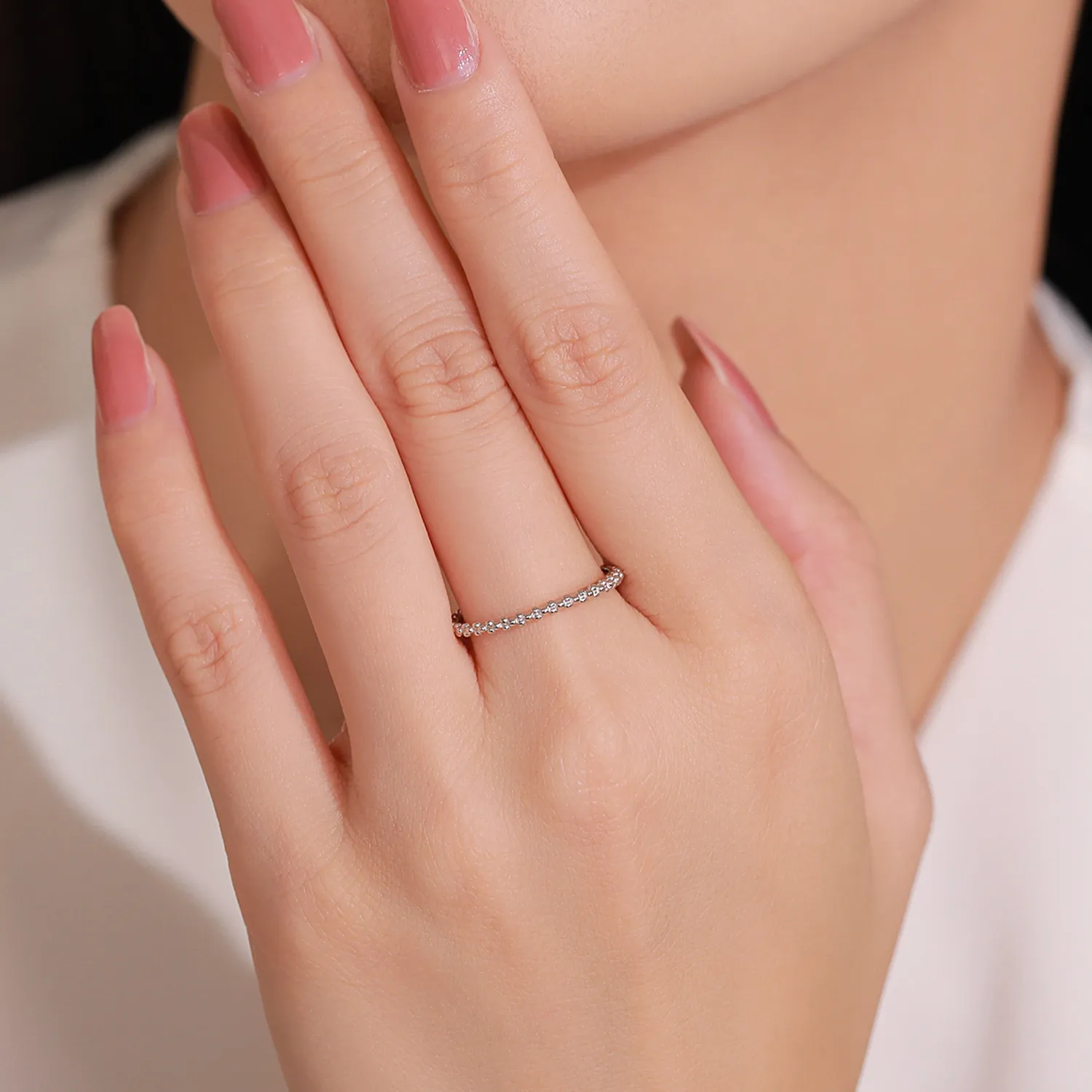 925 Sterling Silver Beaded Bubble Ring 70100573 - image1