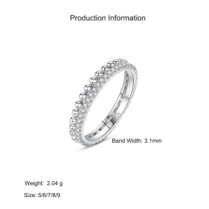 925 Sterling Silver Beaded Bubble Zircon Ring 70100574 925 Sterling Silver Beaded Bubble Zircon Ring 70100574