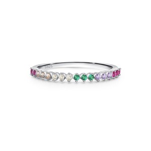 925 Sterling Silver Rainbow Zircon Ring 70100577 925 Sterling Silver Rainbow Zircon Ring 70100577