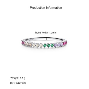 925 Sterling Silver Rainbow Zircon Ring 70100577 925 Sterling Silver Rainbow Zircon Ring 70100577