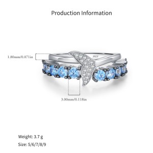925 Sterling Silver Light Blue Mermaid Tail Ring 70100578