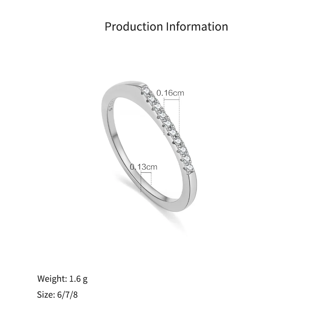 925 Sterling Silver Minimalist Flat-Top Pave Ring 70100586 - image2