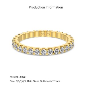 925 Sterling Silver Scalloped Ziirconia Eternity Band Ring 70100589