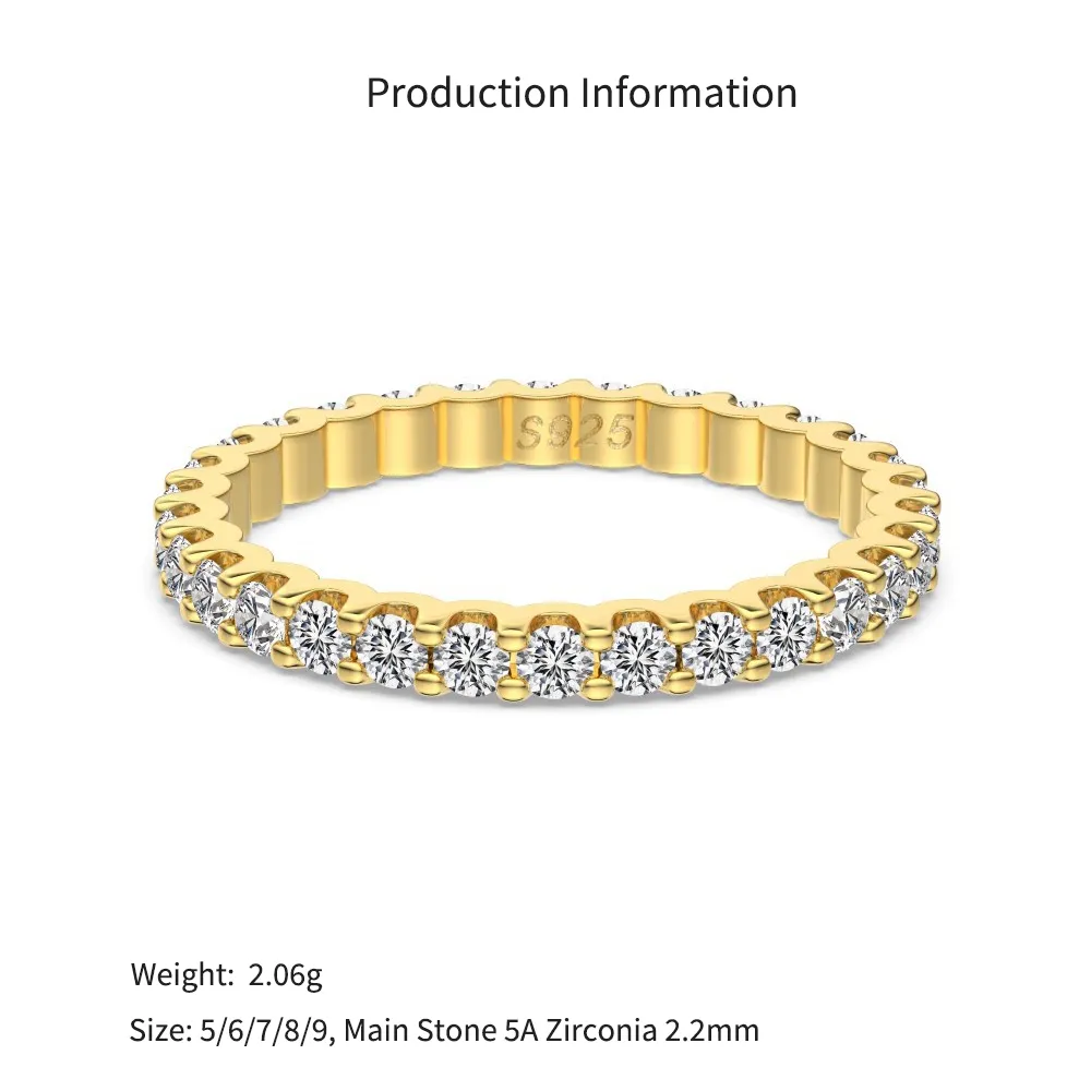 925 Sterling Silver Scalloped Ziirconia Eternity Band Ring 70100589 - image4