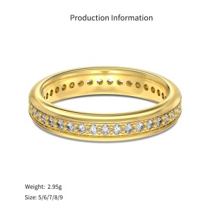 925 Sterling Silver Micro Pave Zirconia Eternity Band 70100590