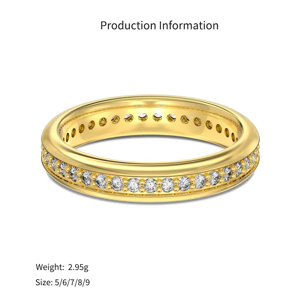 925 Sterling Silver Micro Pave Zirconia Eternity Band 70100590 - image4