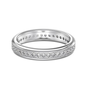925 Sterling Silver Micro Pave Zirconia Eternity Band 70100590
