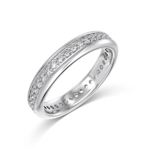 925 Sterling Silver Micro Pave Zirconia Eternity Band 70100590