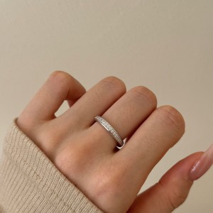 925 Sterling Silver Micro Pave Zirconia Eternity Band 70100590