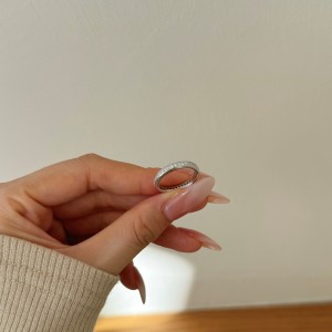 925 Sterling Silver Micro Pave Zirconia Eternity Band 70100590