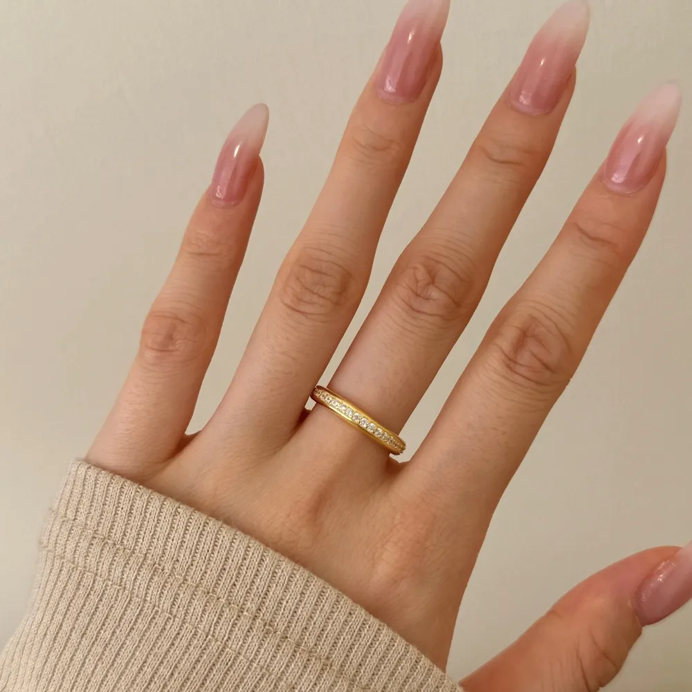 925 Sterling Silver Micro Pave Zirconia Eternity Band 70100590 - image1