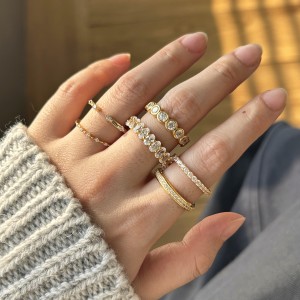 925 Sterling Silver Micro Pave Zirconia Eternity Band 70100590