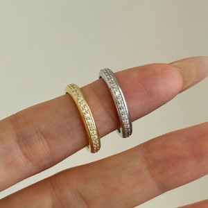 925 Sterling Silver Micro Pave Zirconia Eternity Band 70100590