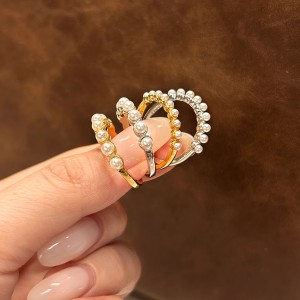 925 Sterling Silver Luminous Pearl Milgrain Band Ring 70100591