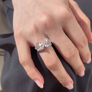 925 Sterling Silver Spliced Zircon Butterfly Ring 70100596 925 Sterling Silver Spliced Zircon Butterfly Ring 70100596