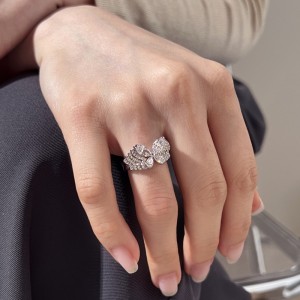 925 Sterling Silver Spliced Zircon Butterfly Ring 70100596 925 Sterling Silver Spliced Zircon Butterfly Ring 70100596