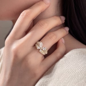 925 Sterling Silver Spliced Zircon Butterfly Ring 70100596 925 Sterling Silver Spliced Zircon Butterfly Ring 70100596