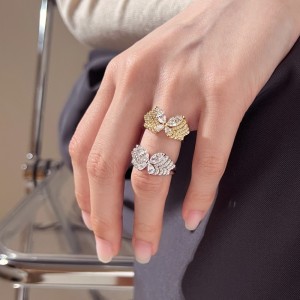 925 Sterling Silver Spliced Zircon Butterfly Ring 70100596 925 Sterling Silver Spliced Zircon Butterfly Ring 70100596