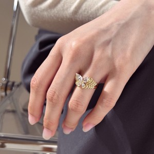 925 Sterling Silver Spliced Zircon Butterfly Ring 70100596 925 Sterling Silver Spliced Zircon Butterfly Ring 70100596