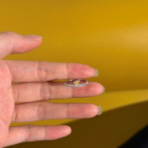 925 Sterling Silver Fancy Yellow Pear Crushed Ice Ring 70100597