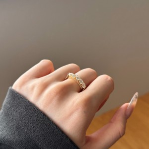 925 Sterling Silver 5-Stone Round Zirconia Anniversary Band Ring 70100598