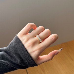 925 Sterling Silver 5-Stone Round Zirconia Anniversary Band Ring 70100598