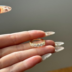 925 Sterling Silver 5-Stone Round Zirconia Anniversary Band Ring 70100598