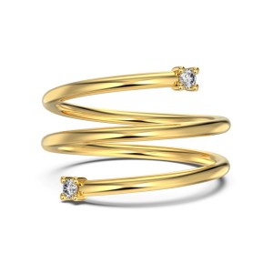 925 Sterling Silver Multi-Layer Zirconia Wrap Ring 70100600 925 Sterling Silver Multi-Layer Zirconia Wrap Ring 70100600