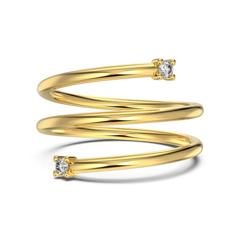 925 Sterling Silver Multi-Layer Zirconia Wrap Ring 70100600