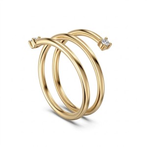 925 Sterling Silver Multi-Layer Zirconia Wrap Ring 70100600 925 Sterling Silver Multi-Layer Zirconia Wrap Ring 70100600