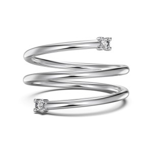 925 Sterling Silver Multi-Layer Zirconia Wrap Ring 70100600 925 Sterling Silver Multi-Layer Zirconia Wrap Ring 70100600