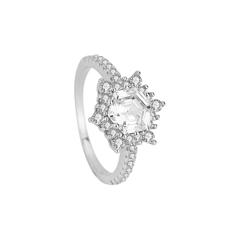 Cubic Zirconia Snowflake Solitaire Ring 70200001