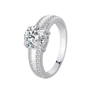Silver Cubic Zirconia Solitaire Ring 70200004