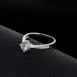 Silver Cubic Zirconia Solitaire Ring 70200007