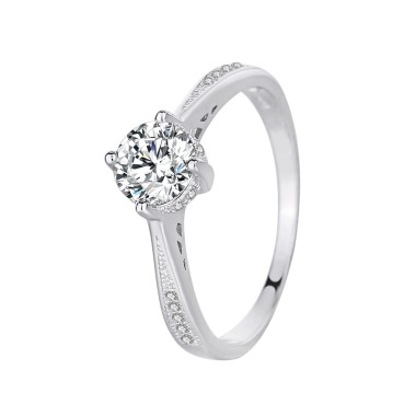 Silver Cubic Zirconia Solitaire Ring 70200007