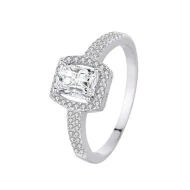 Silver Cubic Zirconia Solitaire Ring 70200009