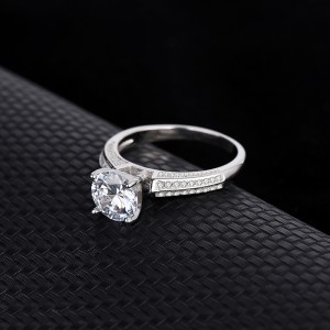 Silver Cubic Zirconia Solitaire Ring 70200010
