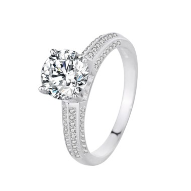 Silver Cubic Zirconia Solitaire Ring 70200010