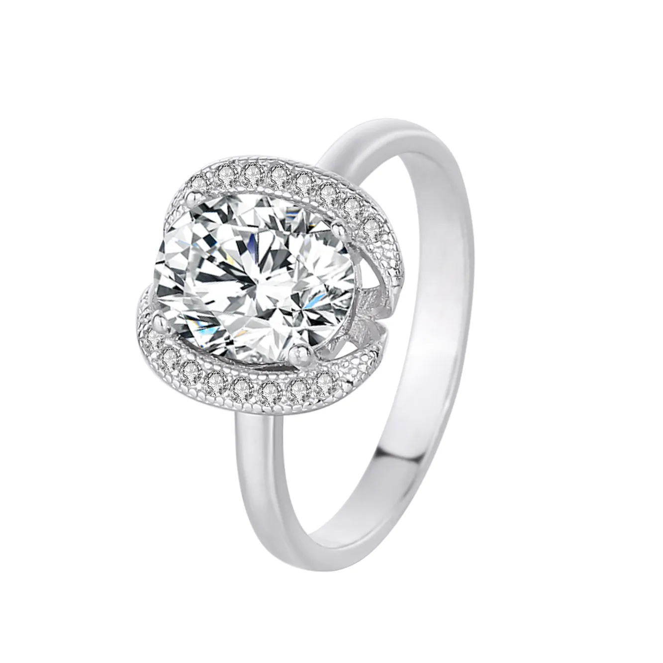 Silver Cubic Zirconia Solitaire Ring 70200011