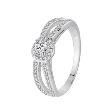 Silver Cubic Zirconia Solitaire Ring 70200013