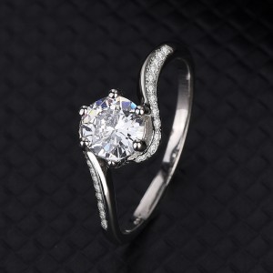 Silver Cubic Zirconia Solitaire Ring 70200014
