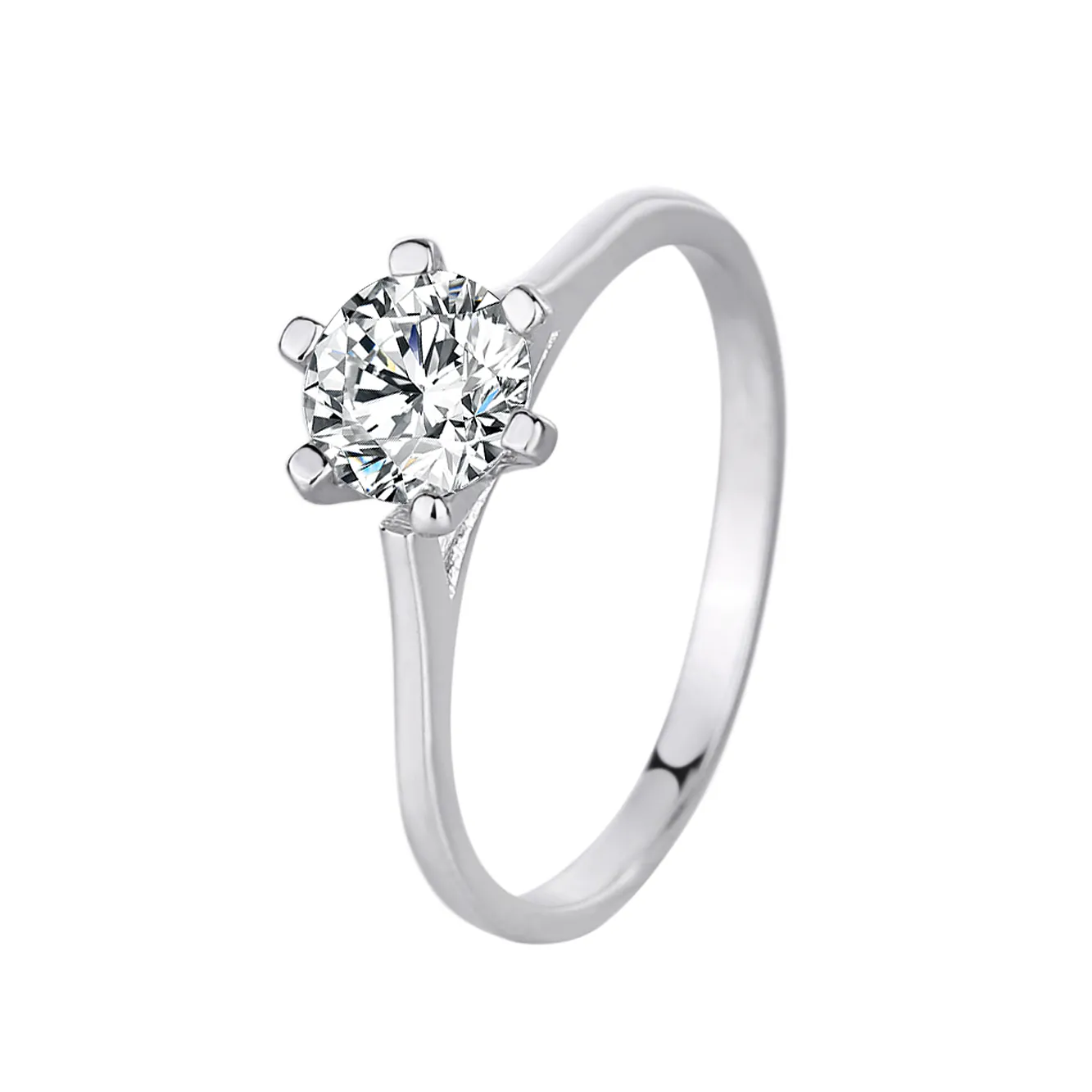 Silver Cubic Zirconia Solitaire Ring 70200016